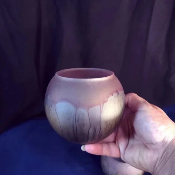 Hand Painted Rueven Glass Candleholders By Nouveau Art - Picture 2 of 6